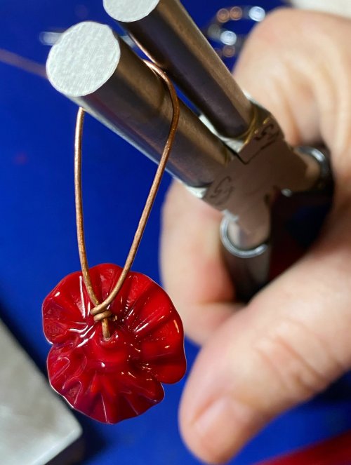 Susan LeGuyader's Climbing Rose Earrings - , Contemporary Wire Jewelry, Texturing, , climbing roses earrings